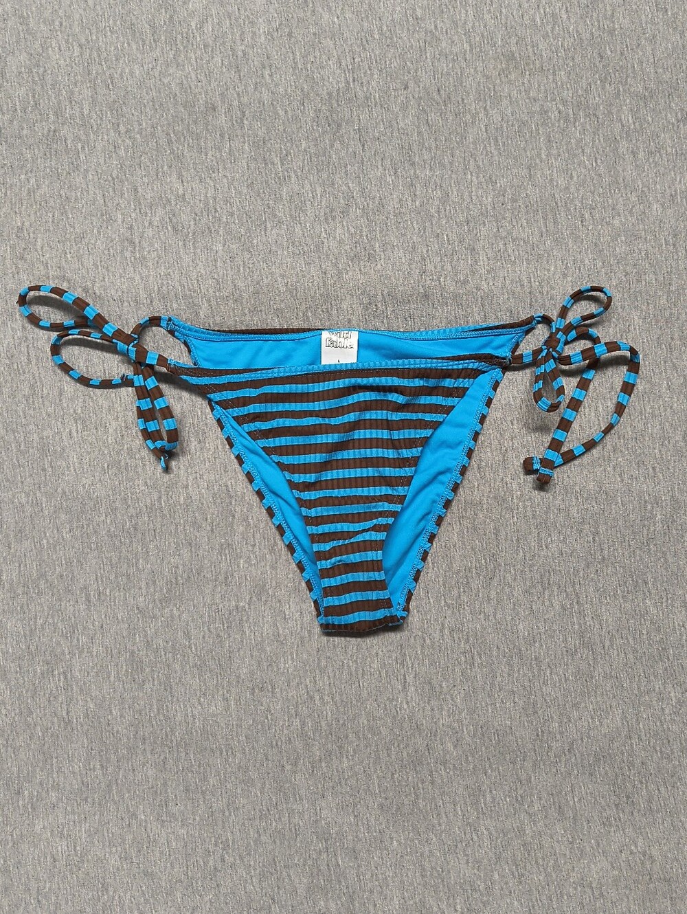 Wild Fable Women’s Ribbed Texture Low‑Rise High‑Leg Extra‑Cheeky Bikini Bottom